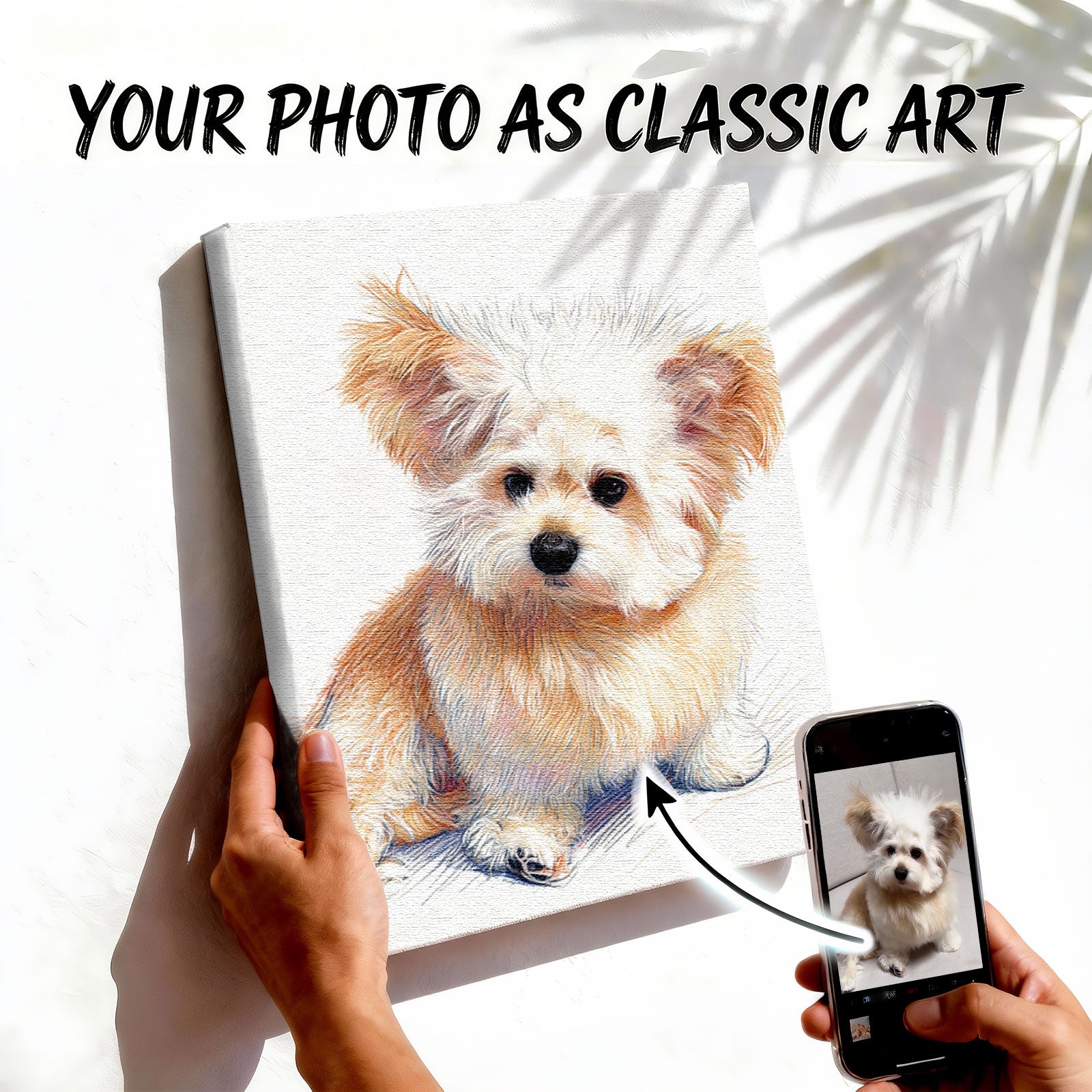 Custom Pet Portrait - Colored Pencil Sketch Style - Personalized Canvas Art