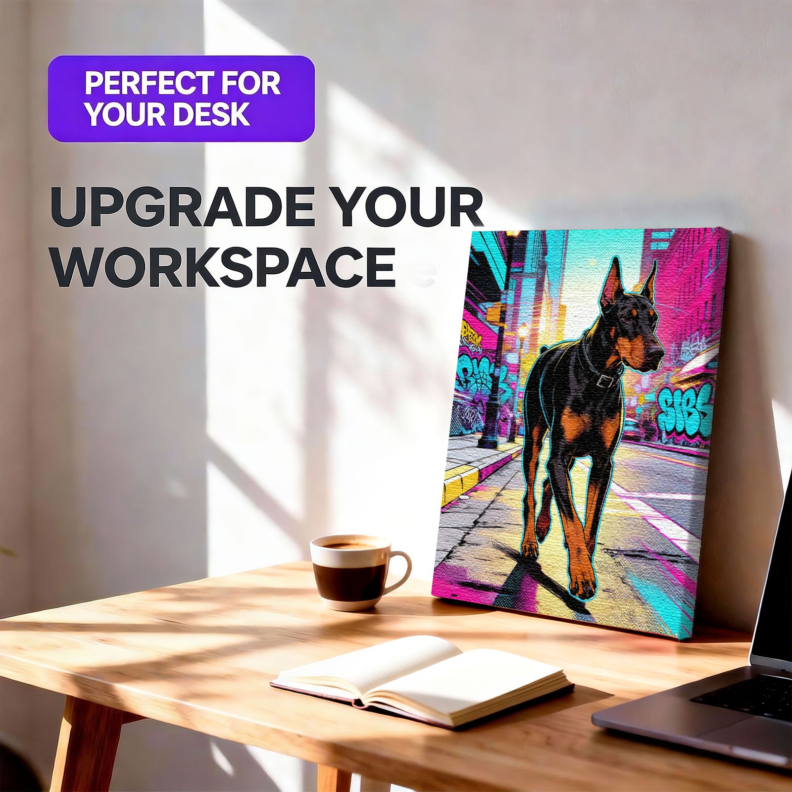 Custom Graffiti Pet Portrait - Turn Your Photo Into Urban Street Art - Personalized Canvas