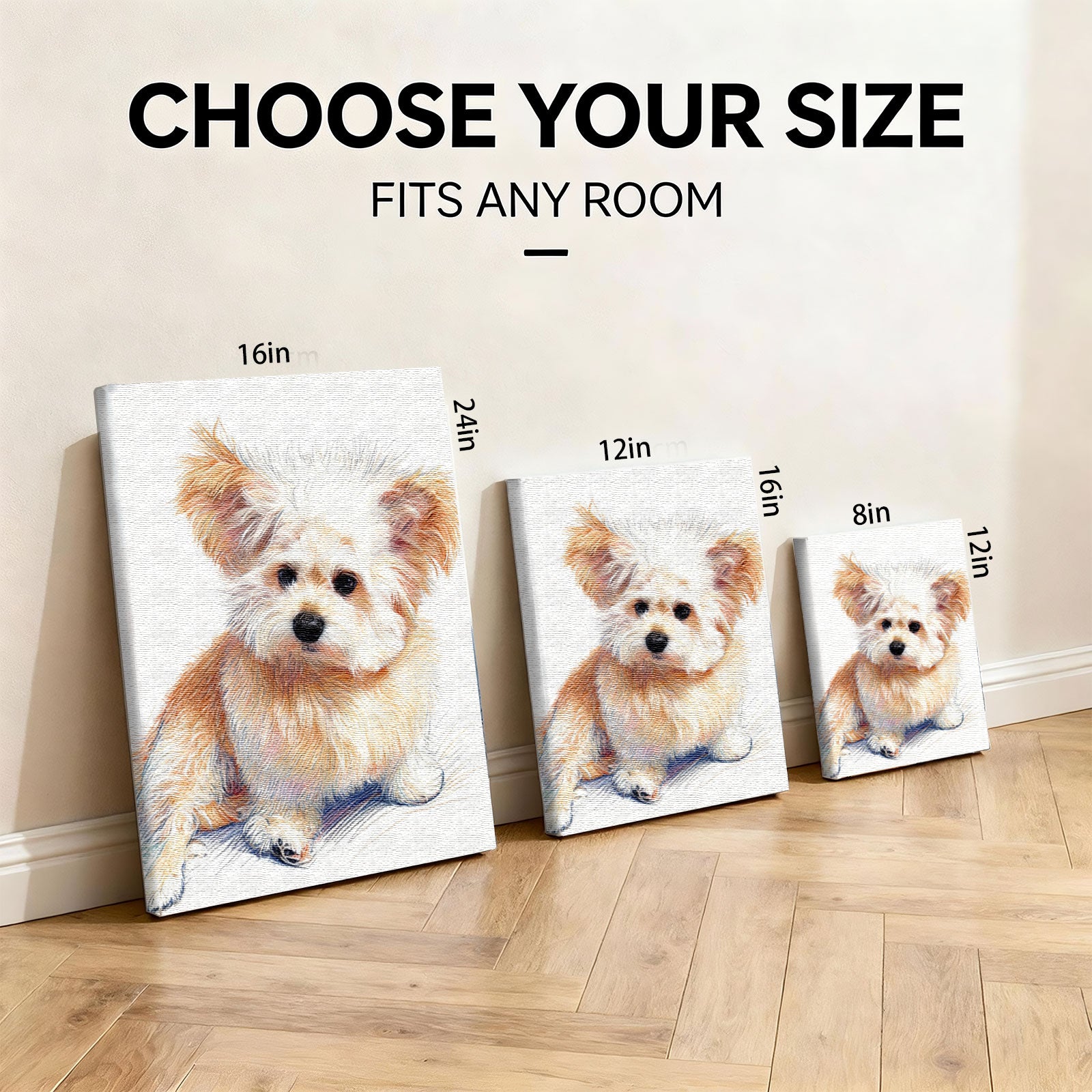 Custom Pet Portrait - Colored Pencil Sketch Style - Personalized Canvas Art