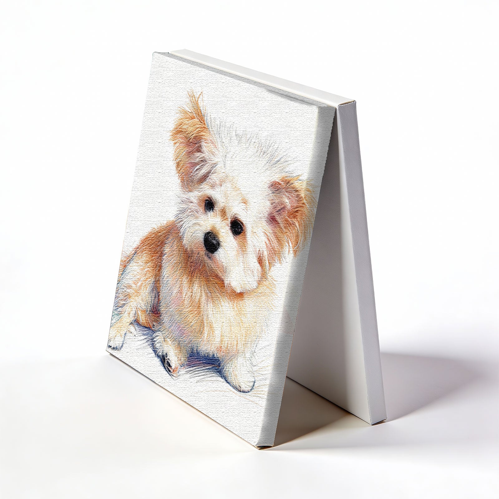 Custom Pet Portrait - Colored Pencil Sketch Style - Personalized Canvas Art