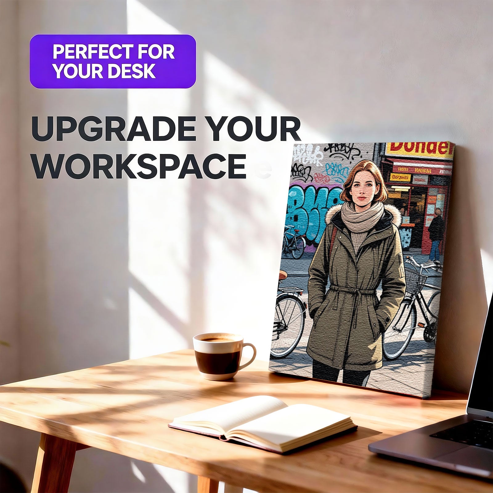 Custom Comic Art Canvas Print - Personalized Portrait from Your Photo - Hand-Stretched Wall Art 