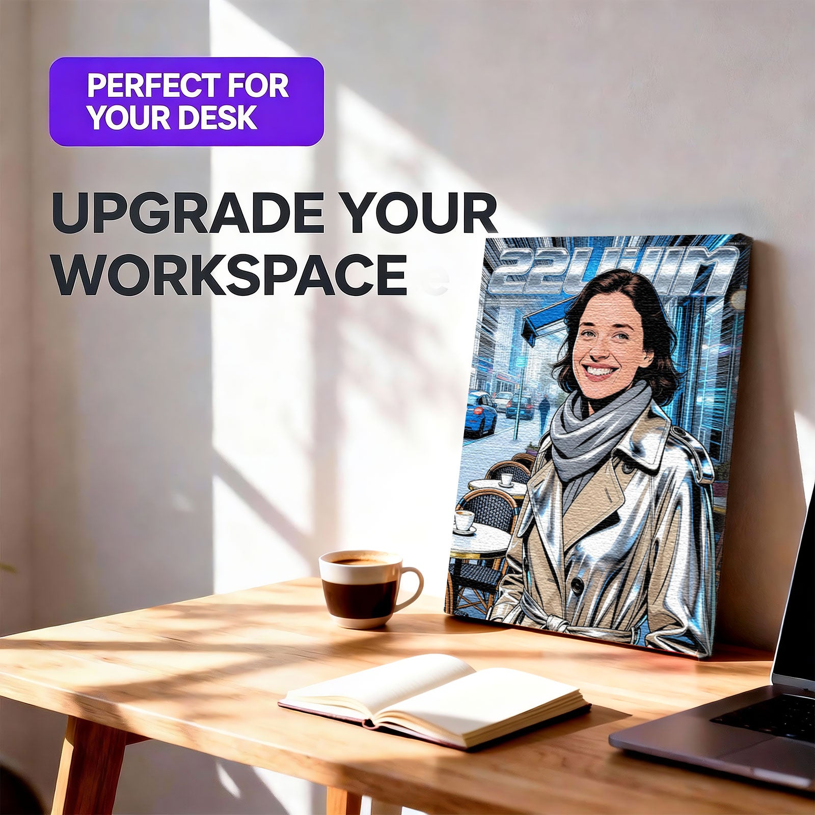 Premium Custom Comic Style Portrait - Personalized Photo to Canvas Wall Art - Hand-Stretched &amp; Ready to Hang 