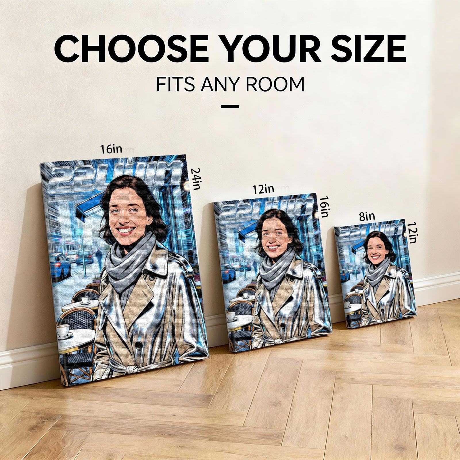 Premium Custom Comic Style Portrait - Personalized Photo to Canvas Wall Art - Hand-Stretched &amp; Ready to Hang 