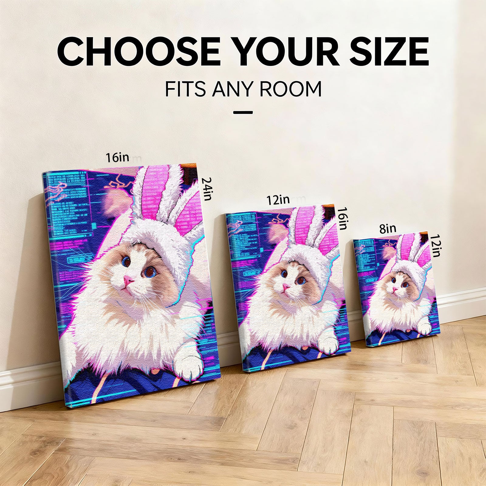 Personalized Cat & Dog Wall Art - Custom Comic Style Canvas Print