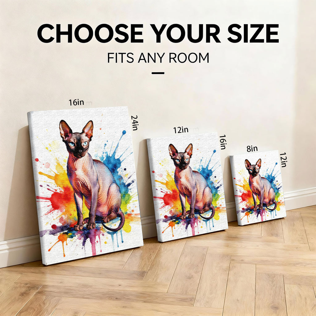 Custom Watercolor Pet Portrait - Vibrant Splash Art Style - Personalized Canvas