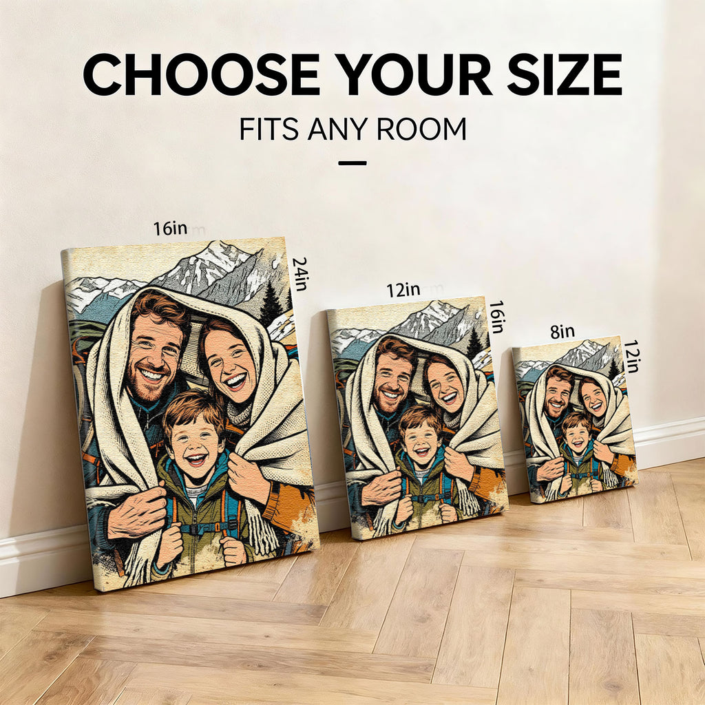 Turn Your Photo Into Comic Art - Personalized Custom Portrait Canvas - Unique Gift Idea 