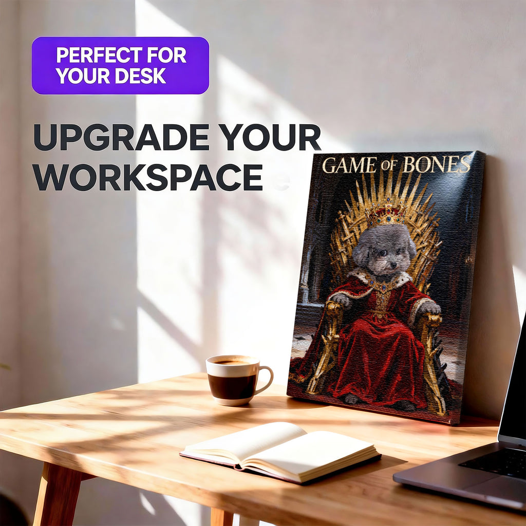 Personalized Pet King Portrait - Custom Photo to Classic Art Canvas