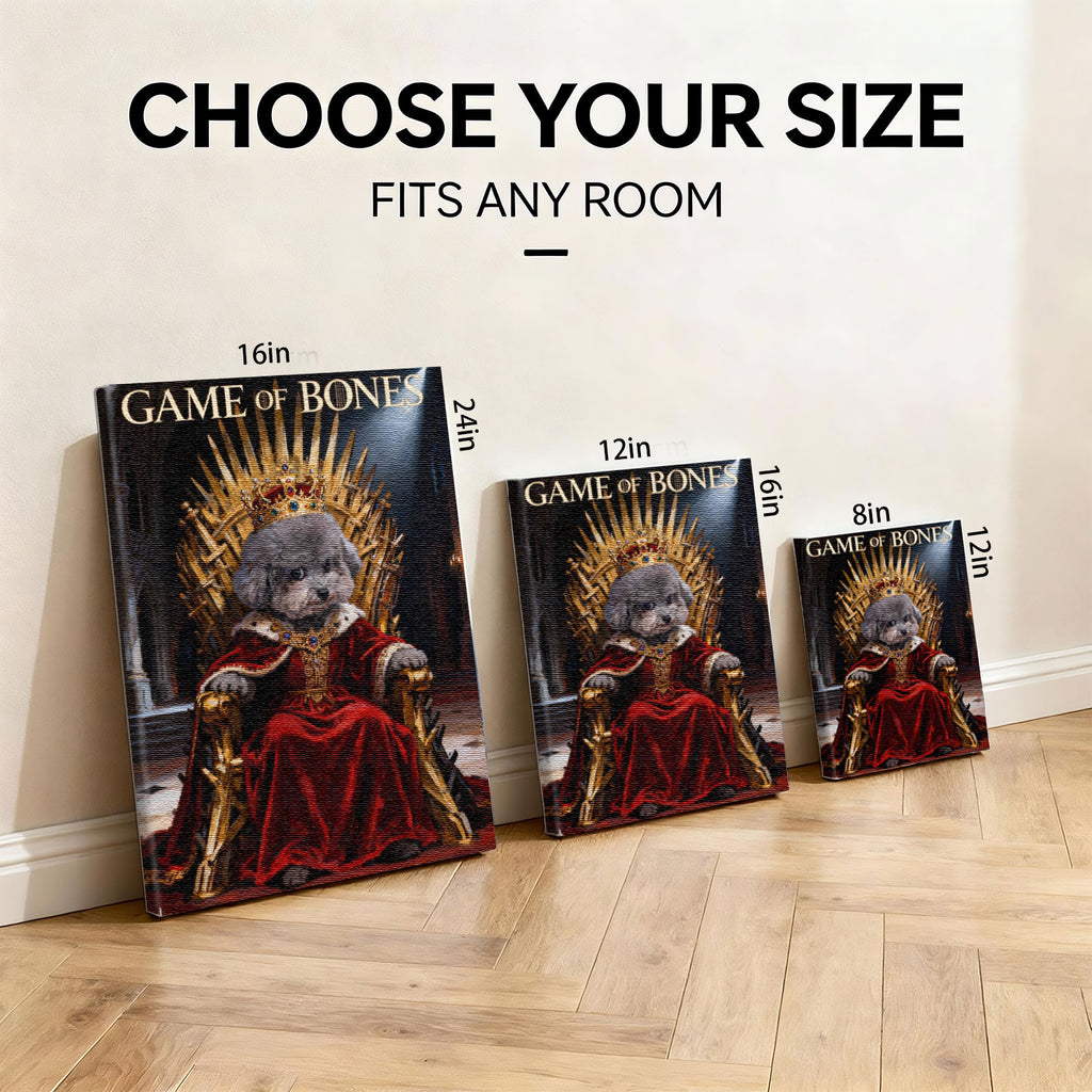 Personalized Pet King Portrait - Custom Photo to Classic Art Canvas