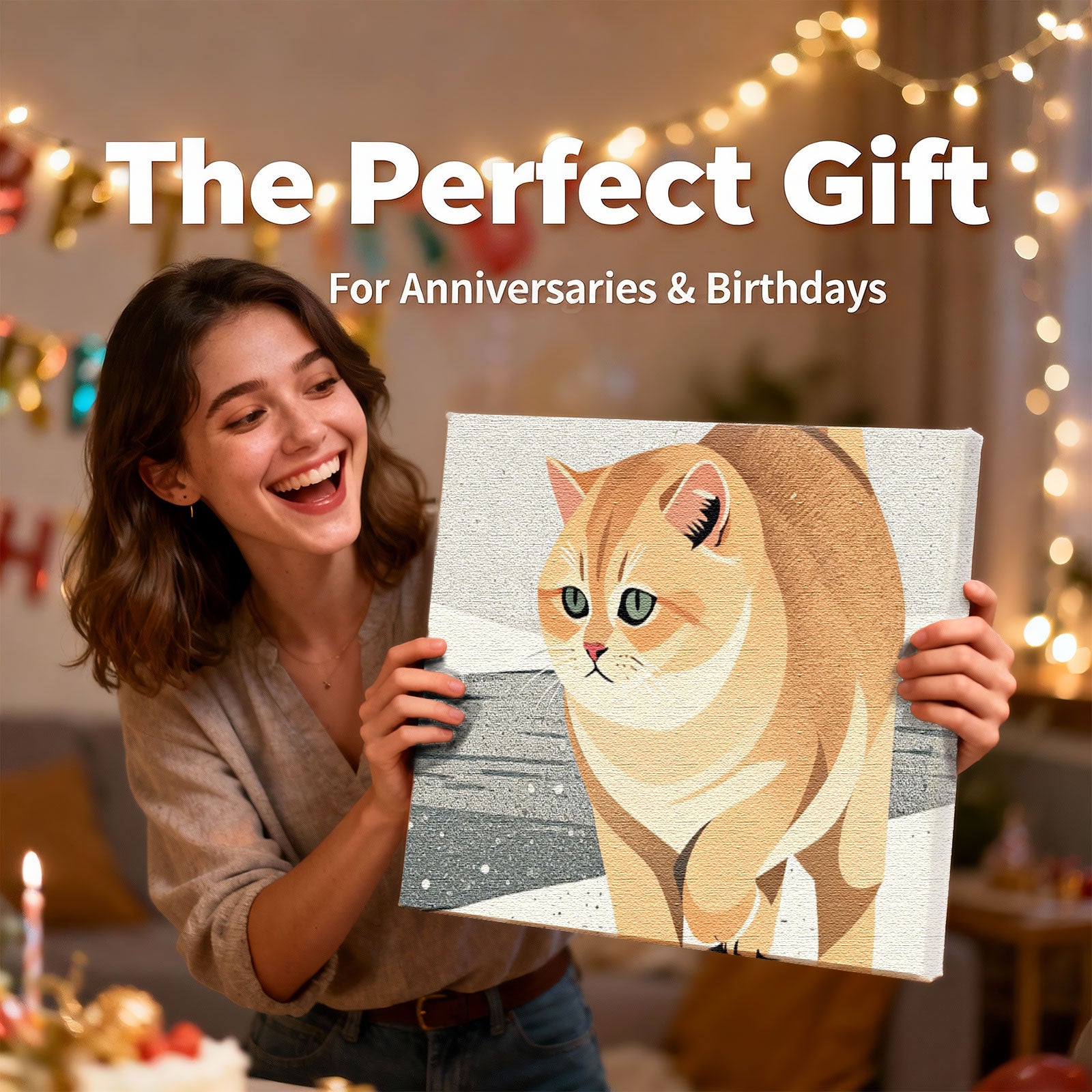 Custom Pet Portrait Canvas - Turn Photo into Modern Comic Art