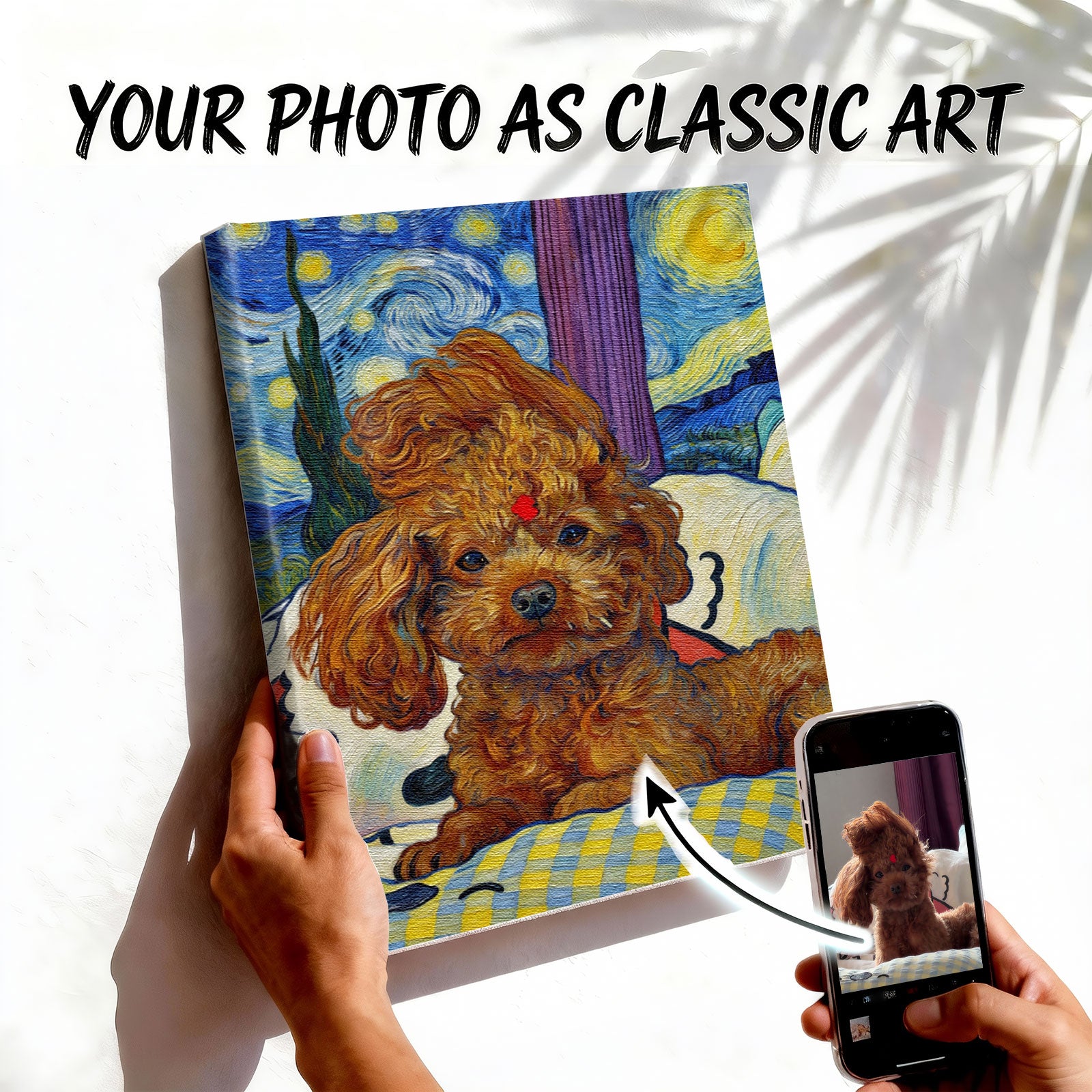 Custom Pet Portrait - Starry Night Style - Personalized Van Gogh Dog Canvas