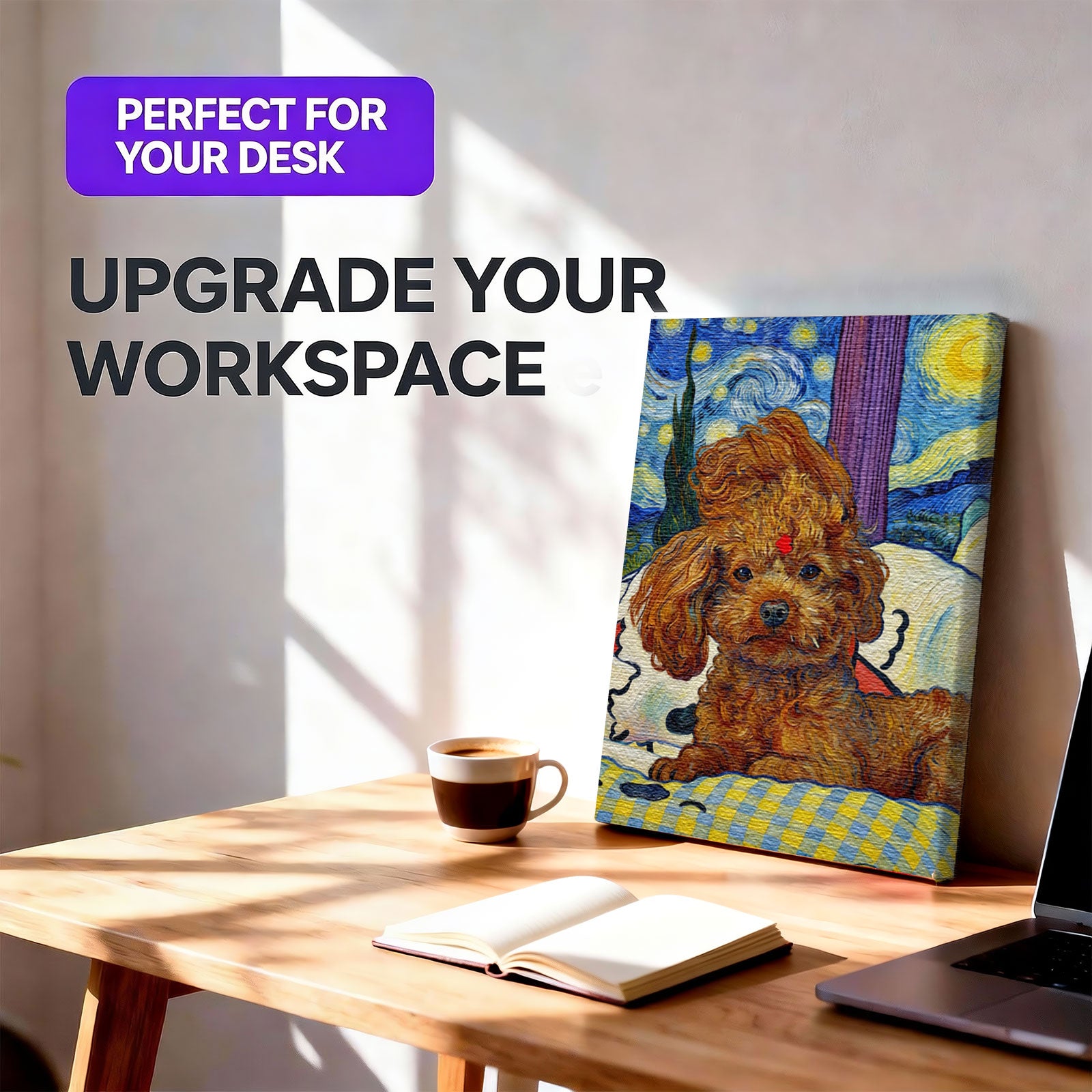 Custom Pet Portrait - Starry Night Style - Personalized Van Gogh Dog Canvas