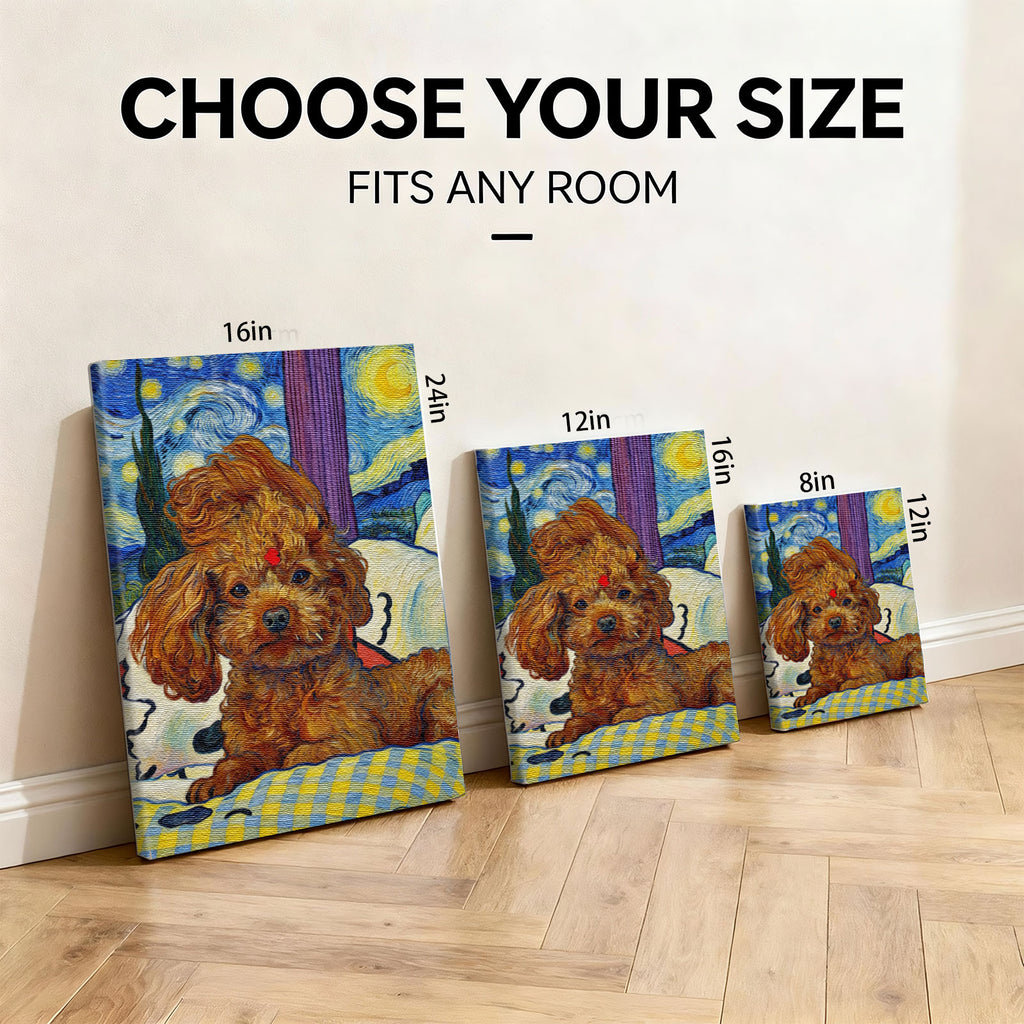 Custom Pet Portrait - Starry Night Style - Personalized Van Gogh Dog Canvas