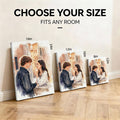 Custom Couple Portrait - Watercolor Style - Personalized Photo to Painting Canvas