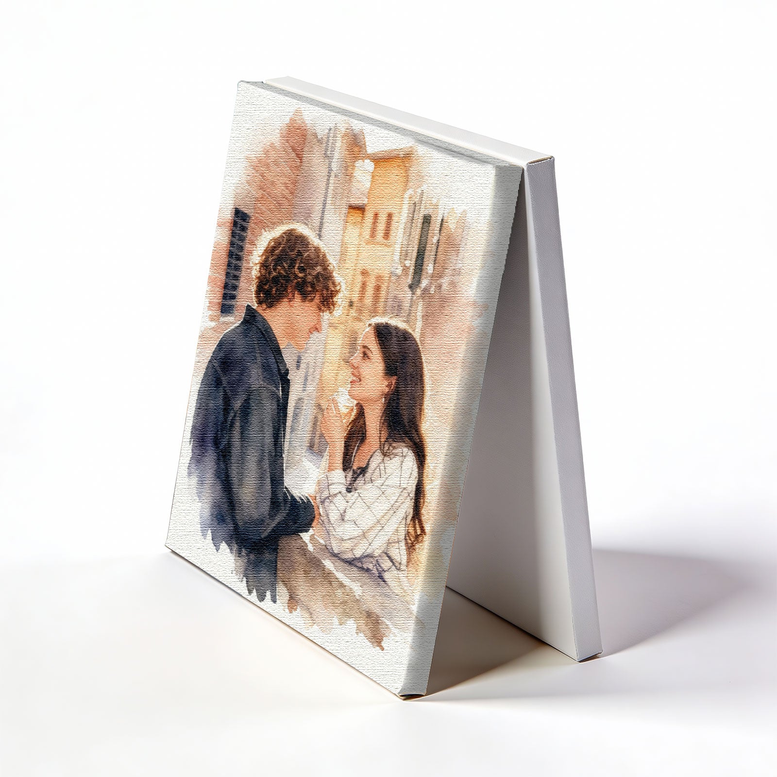 Custom Couple Portrait - Watercolor Style - Personalized Photo to Painting Canvas