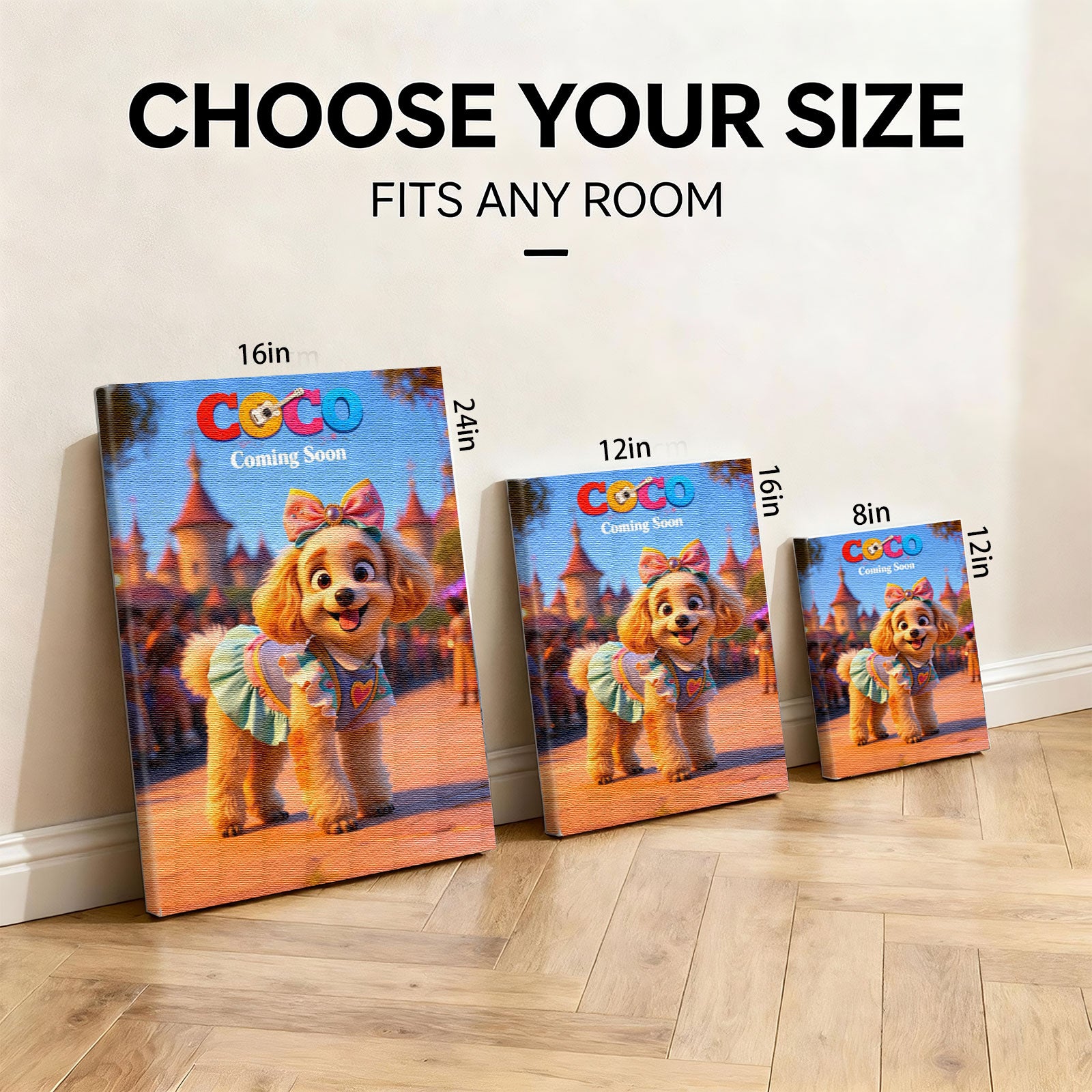 Turn Your Pet Into a 3D Character - Custom Cute Cartoon Canvas Art