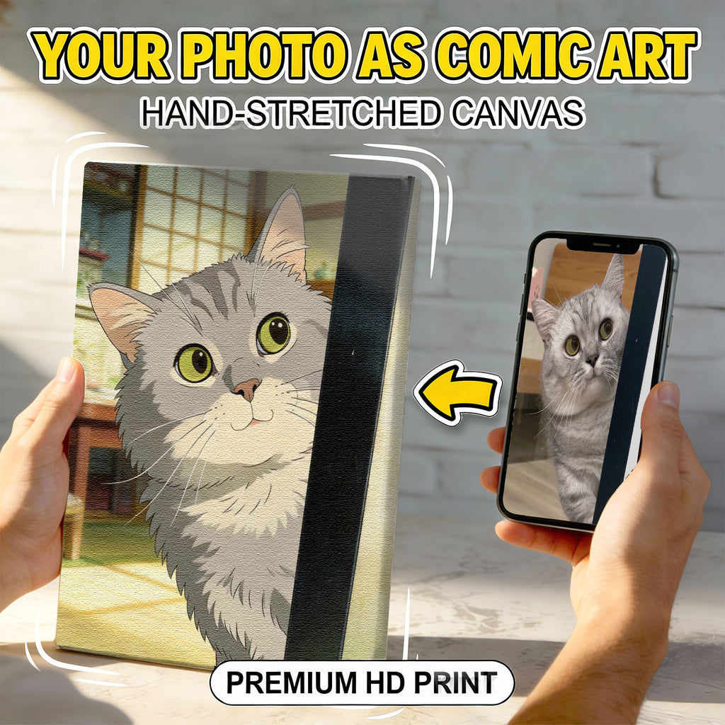Custom Anime Pet Portrait - Japanese Animation Style Canvas - Personalized Manga Art