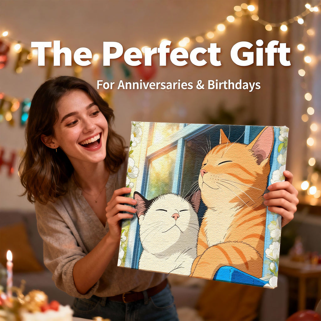 Your Pet as Anime Character - Japanese Animation Style Canvas (Hand-Stretched)