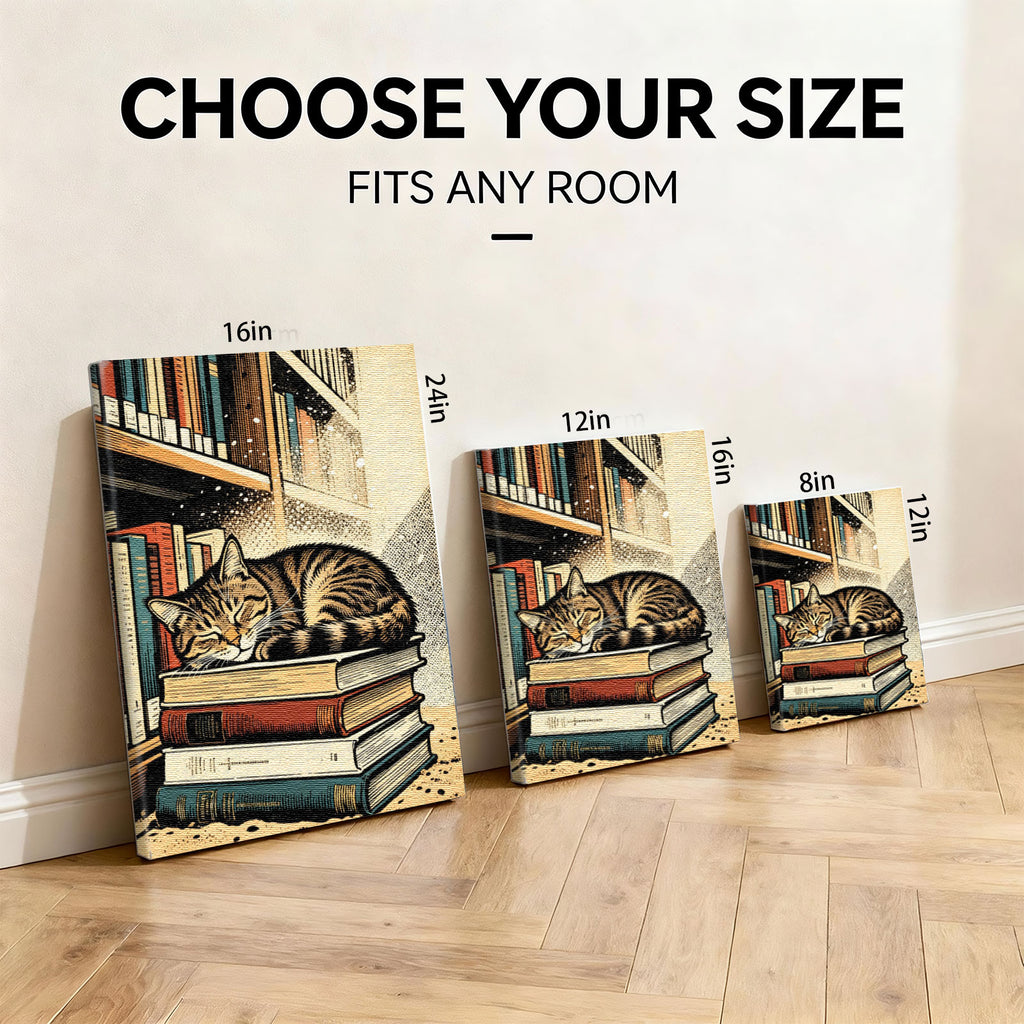 Custom Cat Comic Book Style Portrait - Personalized Sleeping Pet Photo on Canvas - Unique Feline Wall Decor 