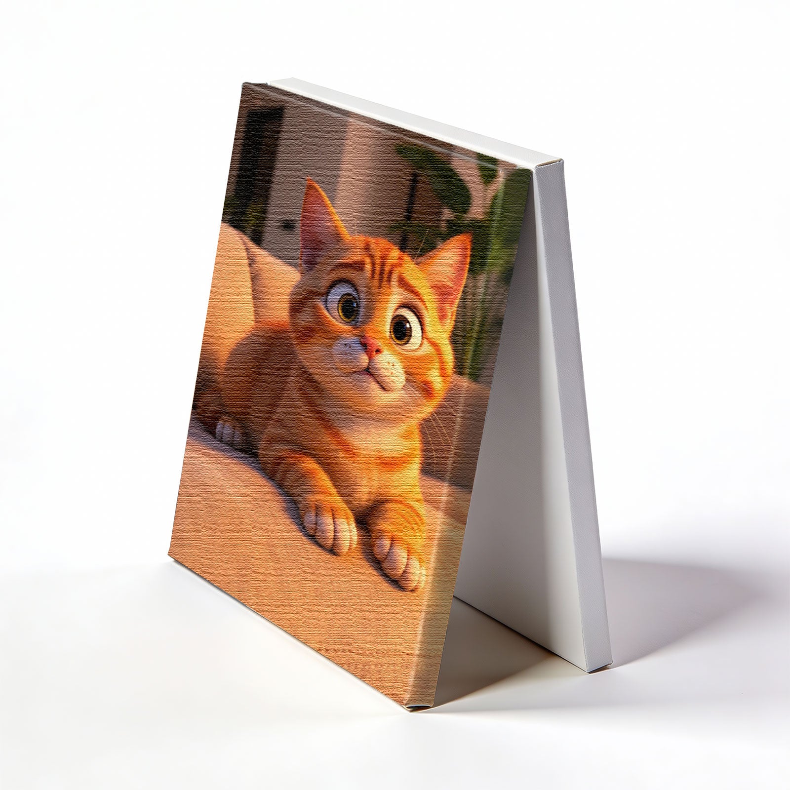 Personalized 3D Cartoon Cat Art - Custom Vibrant Pet Portrait Gallery Canvas for Cat Lovers 