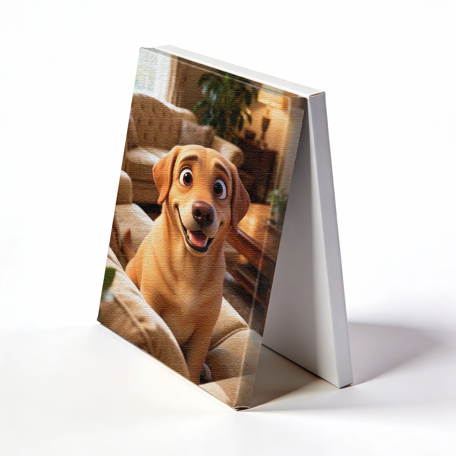 Custom 3D Cartoon Dog Portrait - Personalized Pixar-Style Pet Art Premium Gallery Canvas 